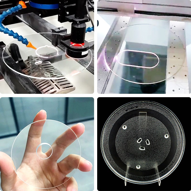 廚具玻璃鍋蓋激光鉆孔設備，單頭雙頭可定制